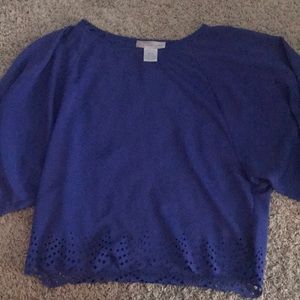 Cobalt blue crop blouse